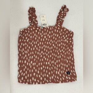 H&M Brown and White Smocked Camisole
